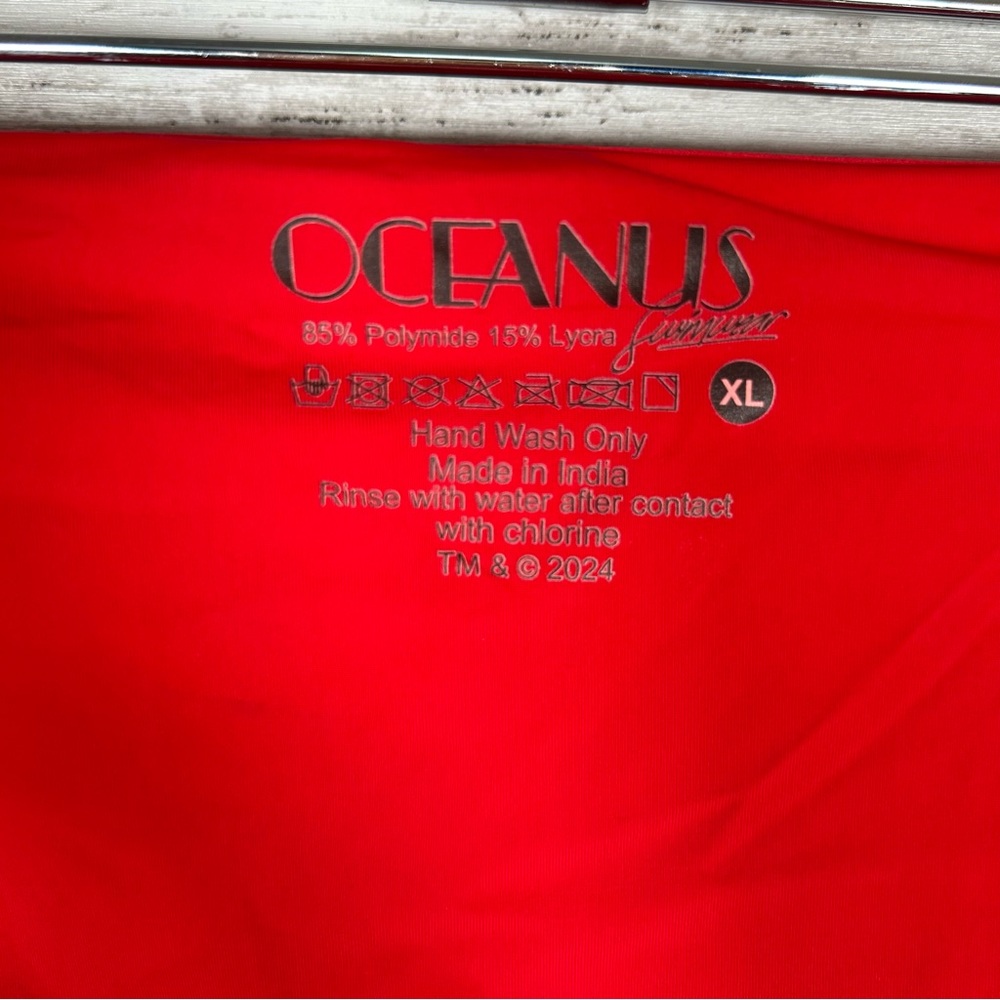 Anthropologie Oceanus Hand Beaded Seashell Bikini Bottoms Red XL NWT $150 - Picture 9 of 10